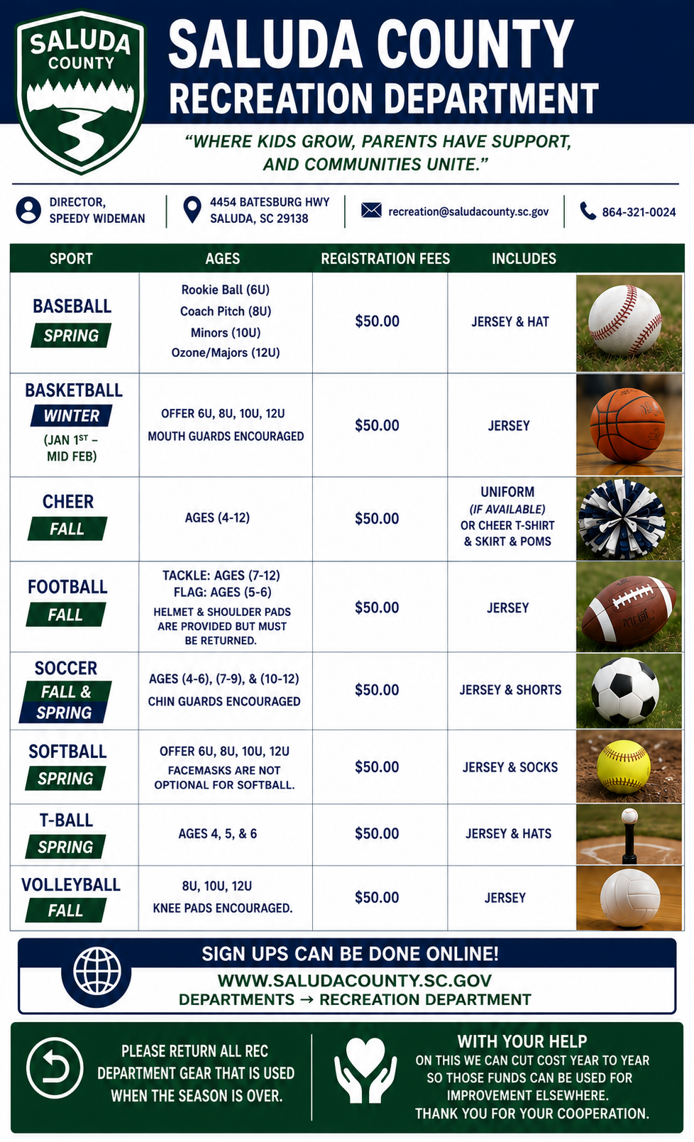 Recreation Department Information